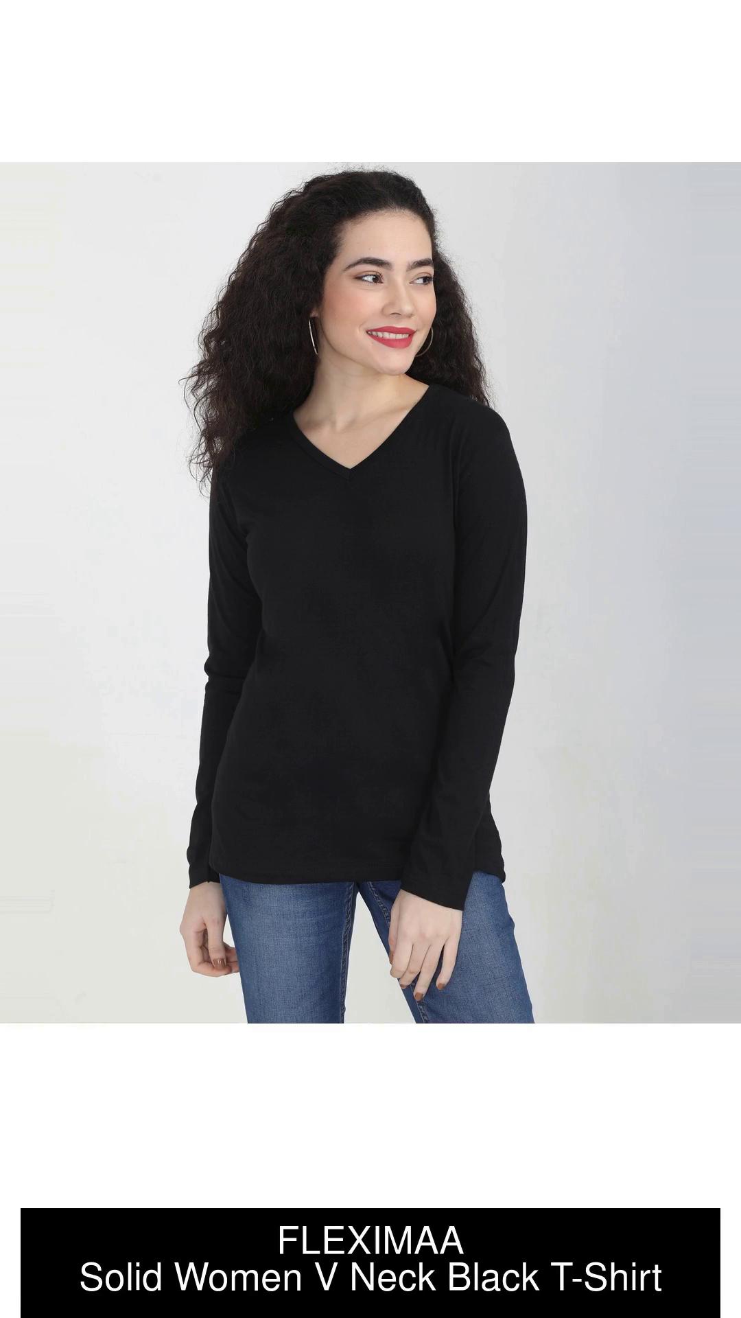 Black v neck t shirt clearance women's