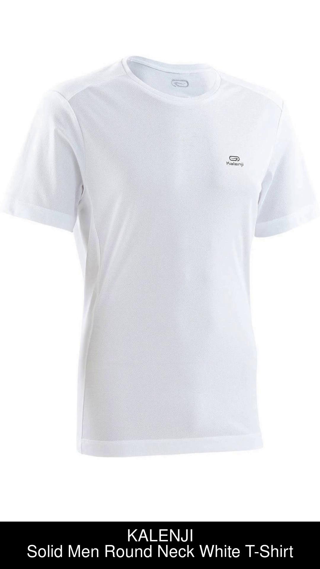 Decathlon - KALENJI Solid Men Round Neck White T-Shirt - Buy Decathlon -  KALENJI Solid Men Round Neck White T-Shirt Online at Best Prices in India