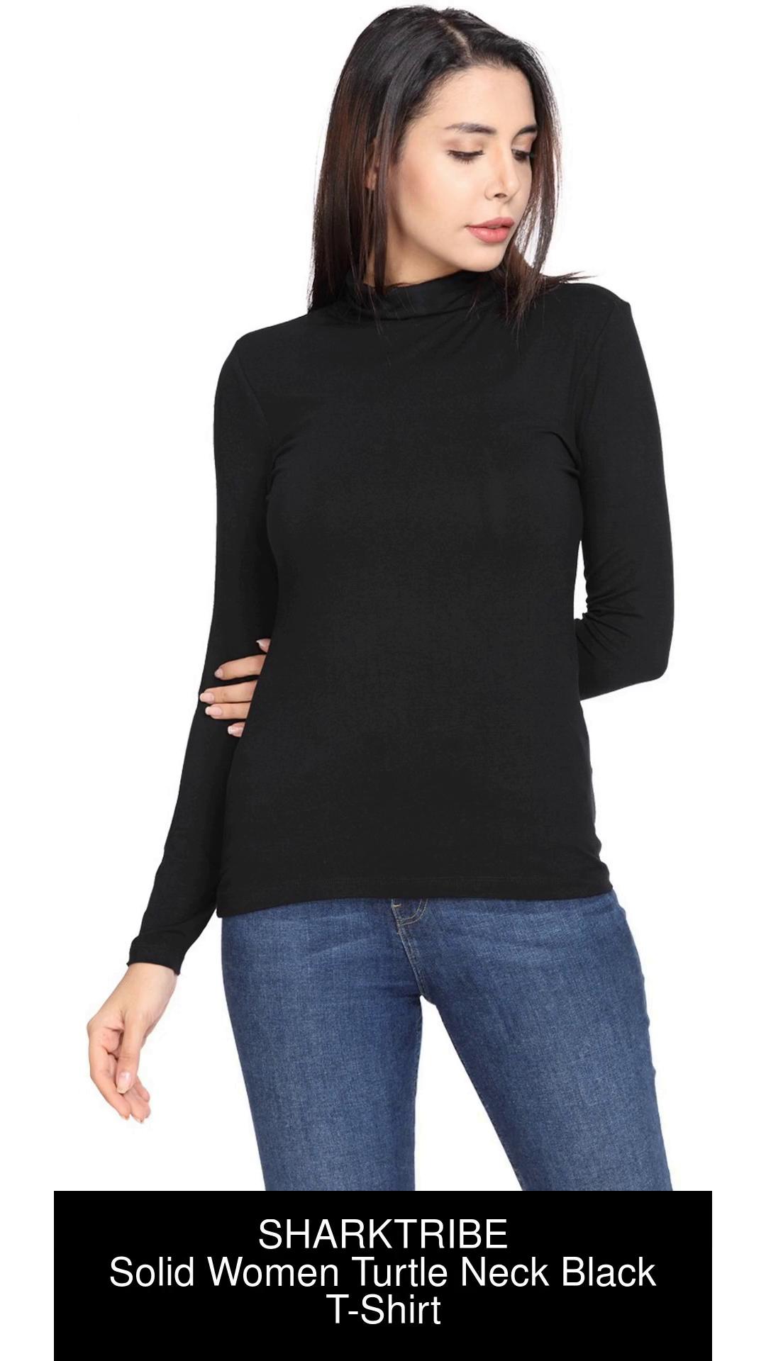 Turtle neck clearance black t shirt