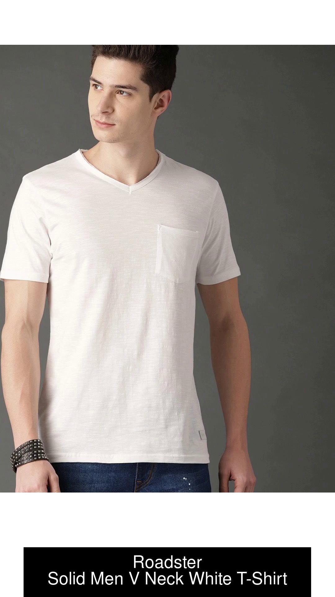 White V-Neck T-Shirt For Men