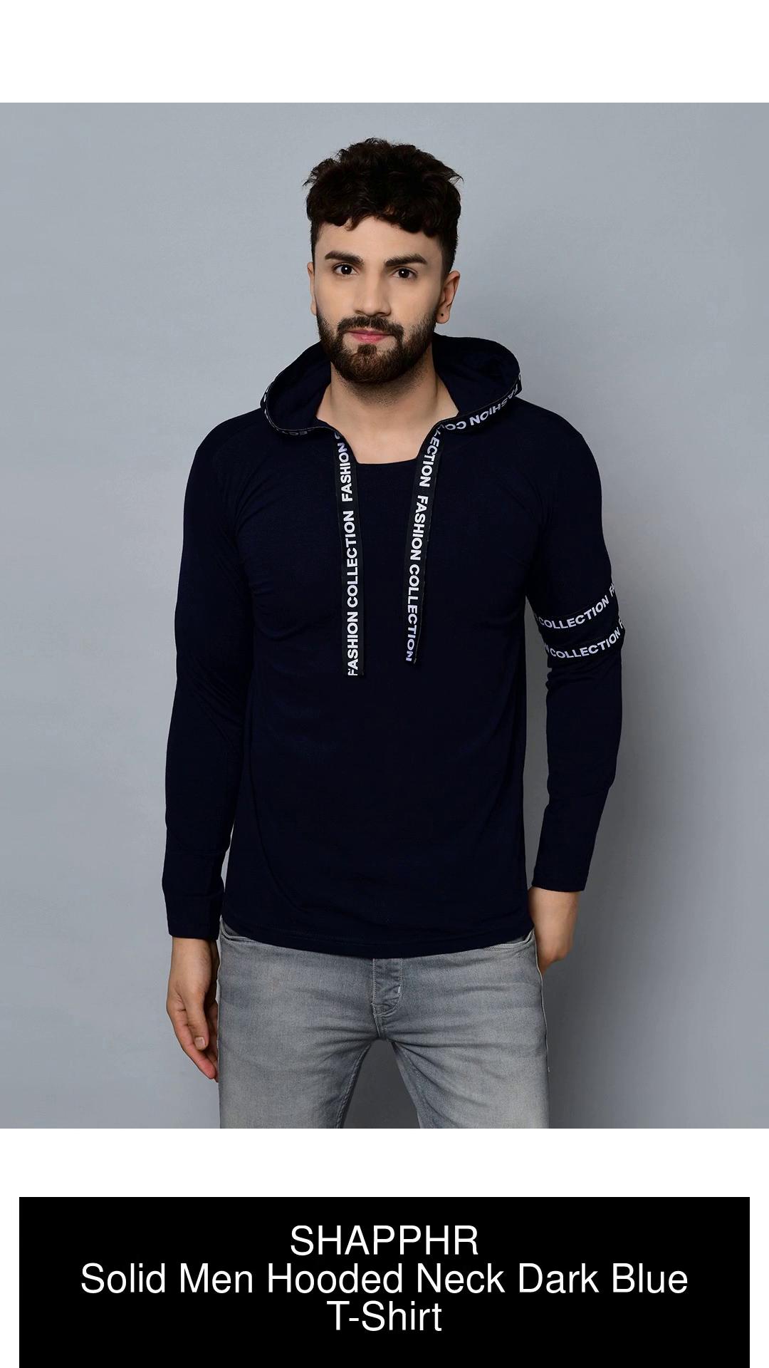 Thefashionplus Solid Men Hooded Neck White T-shirt