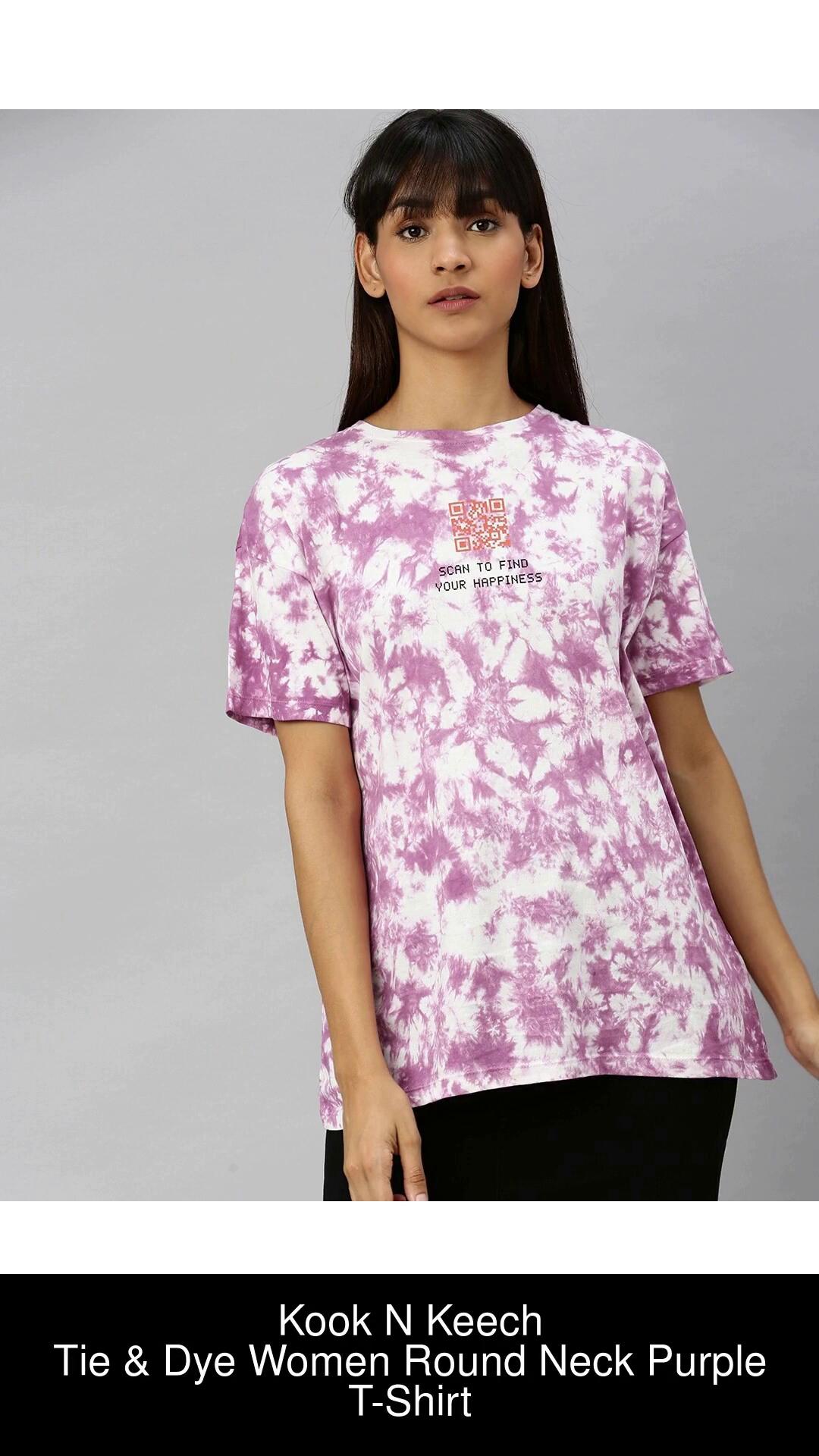 Bershka oversized T-shirt in purple tie dye