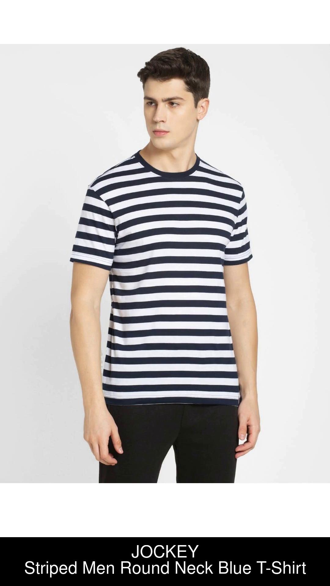 Striped round hotsell neck t shirt