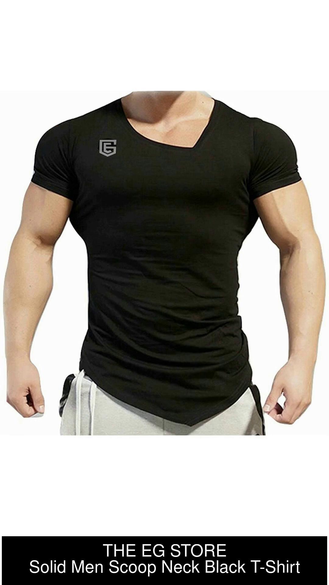 Fashion Line Solid Women Scoop Neck Black T-Shirt - Buy Black Fashion Line  Solid Women Scoop Neck Black T-Shirt Online at Best Prices in India