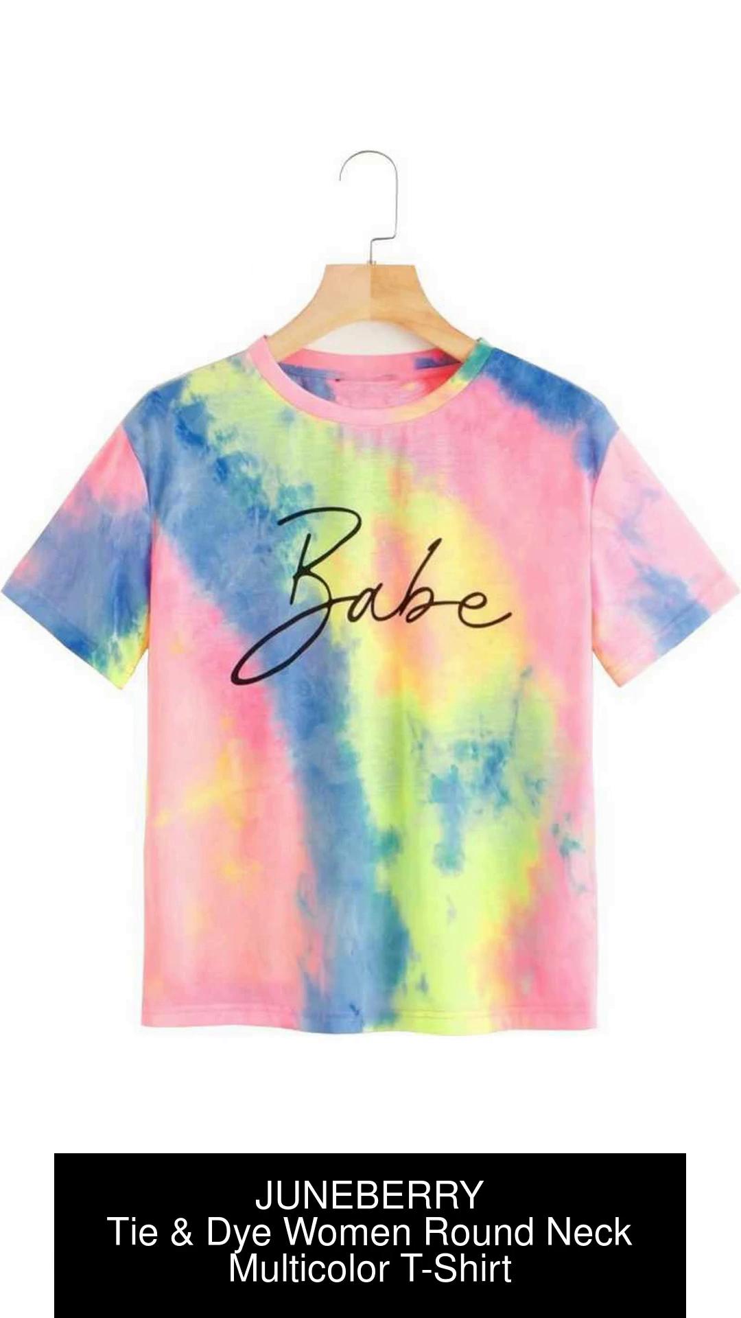 Buy Multi-coloured Tie Dye Crew Neck T-shirt Online in India