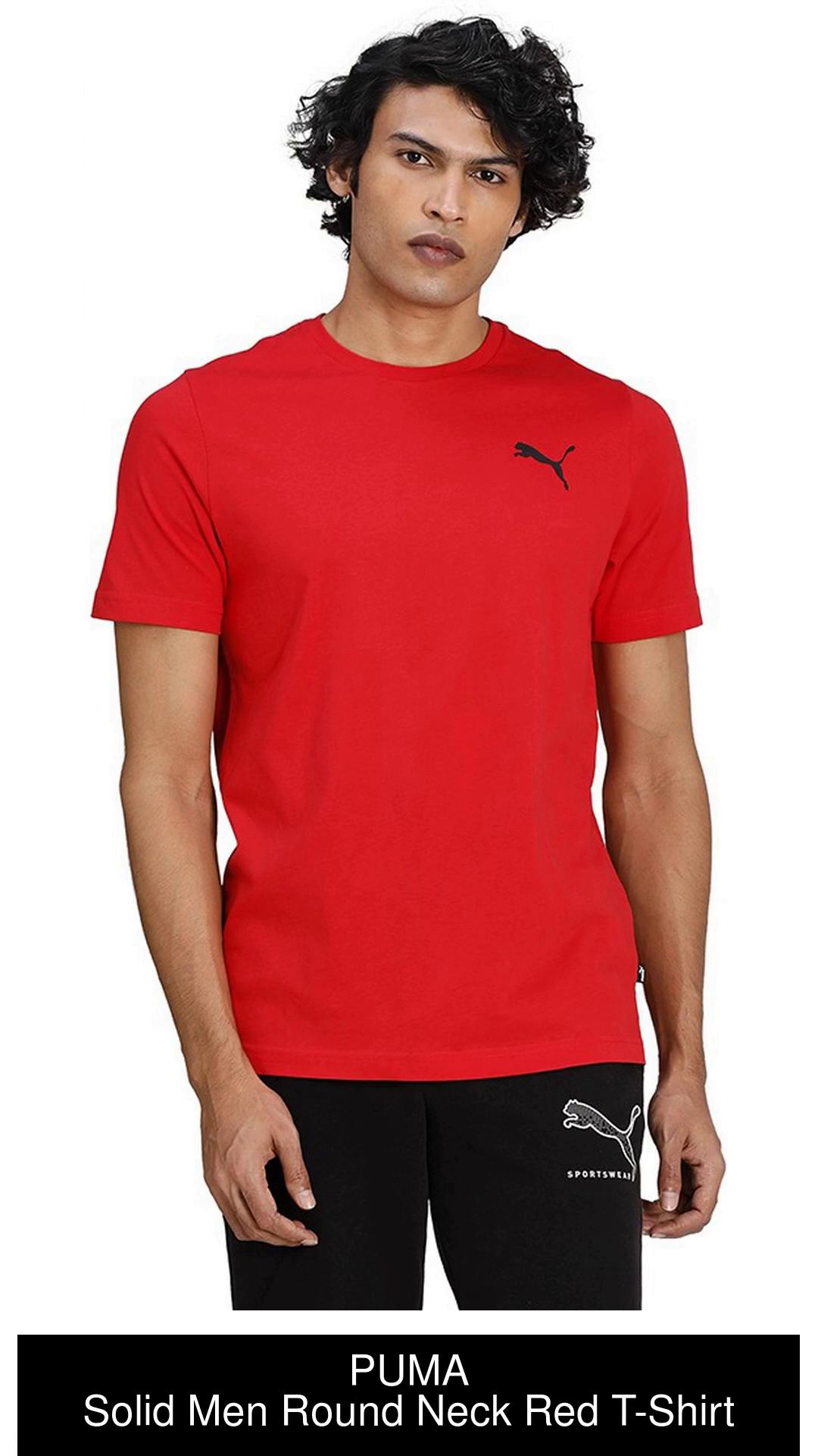 Men's Puma High Risk Red ESS+ Tape T-Shirt - 4XL