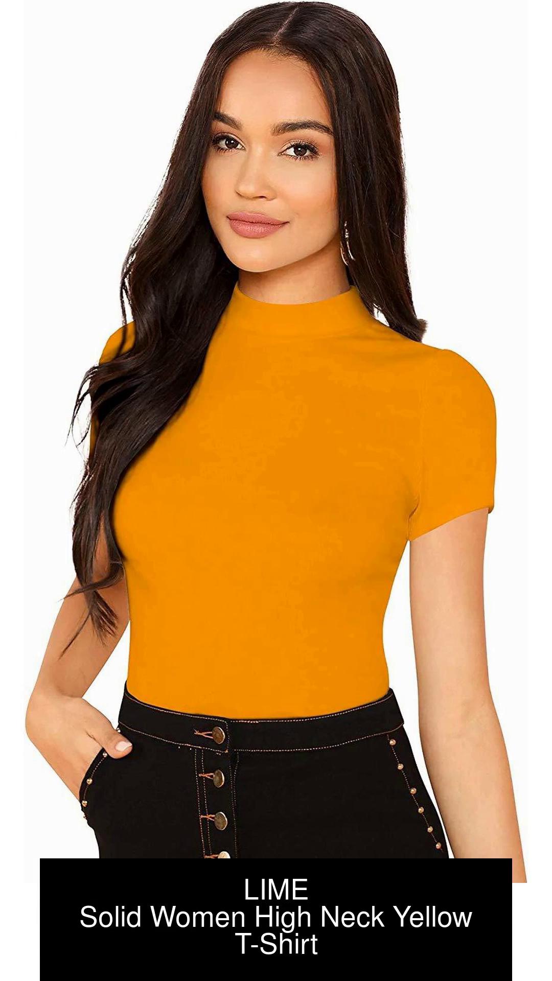 Yellow high discount neck top