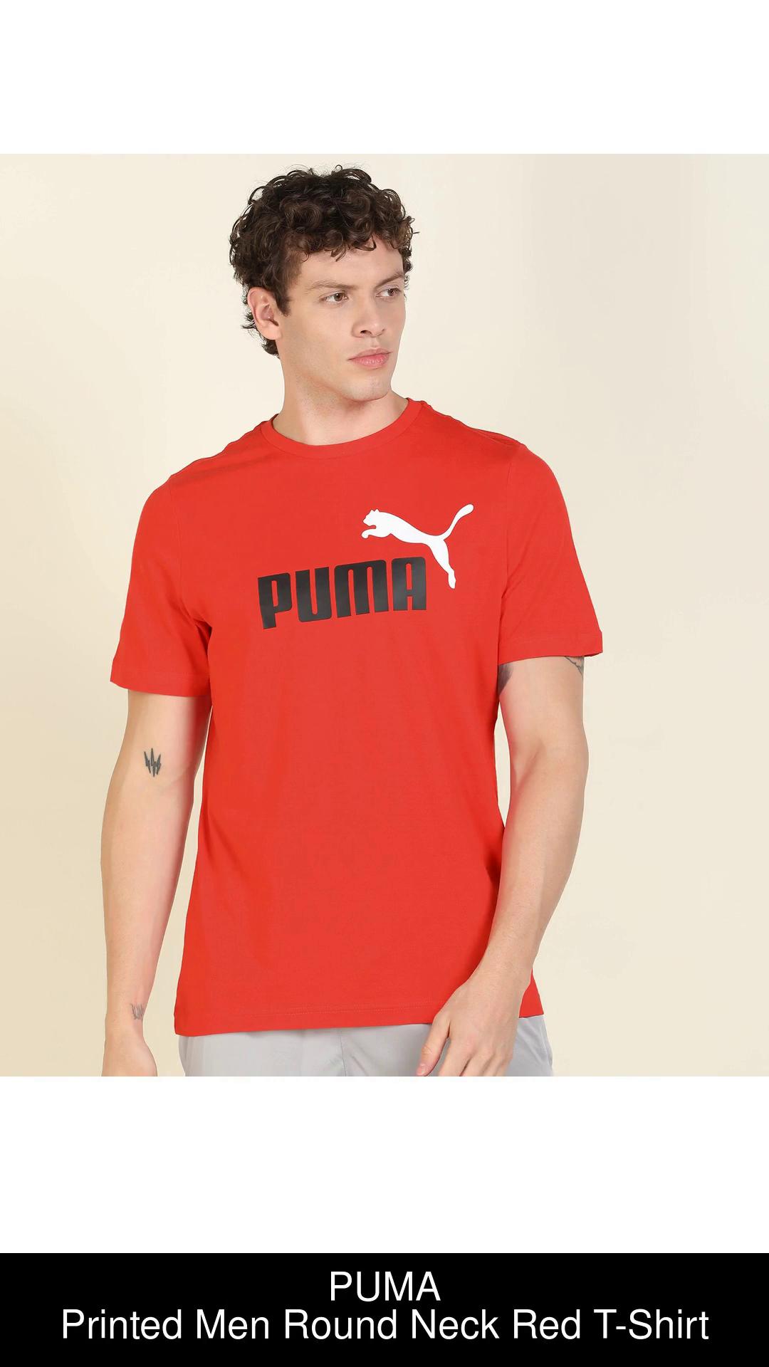 Men's Puma High Risk Red ESS+ Tape T-Shirt - 4XL