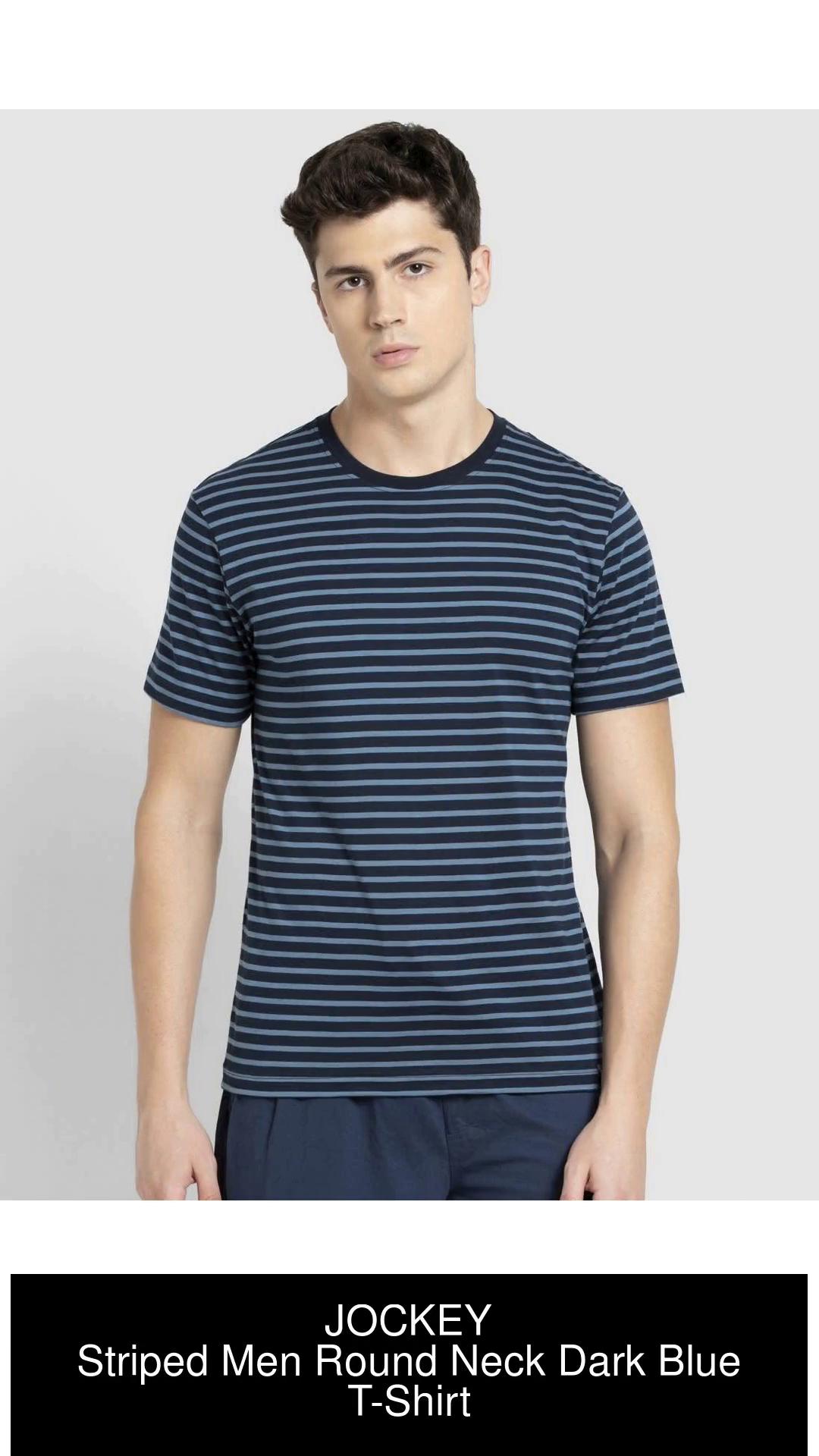 Jockey Men's Super Combed Cotton Rich Striped Round Neck Full