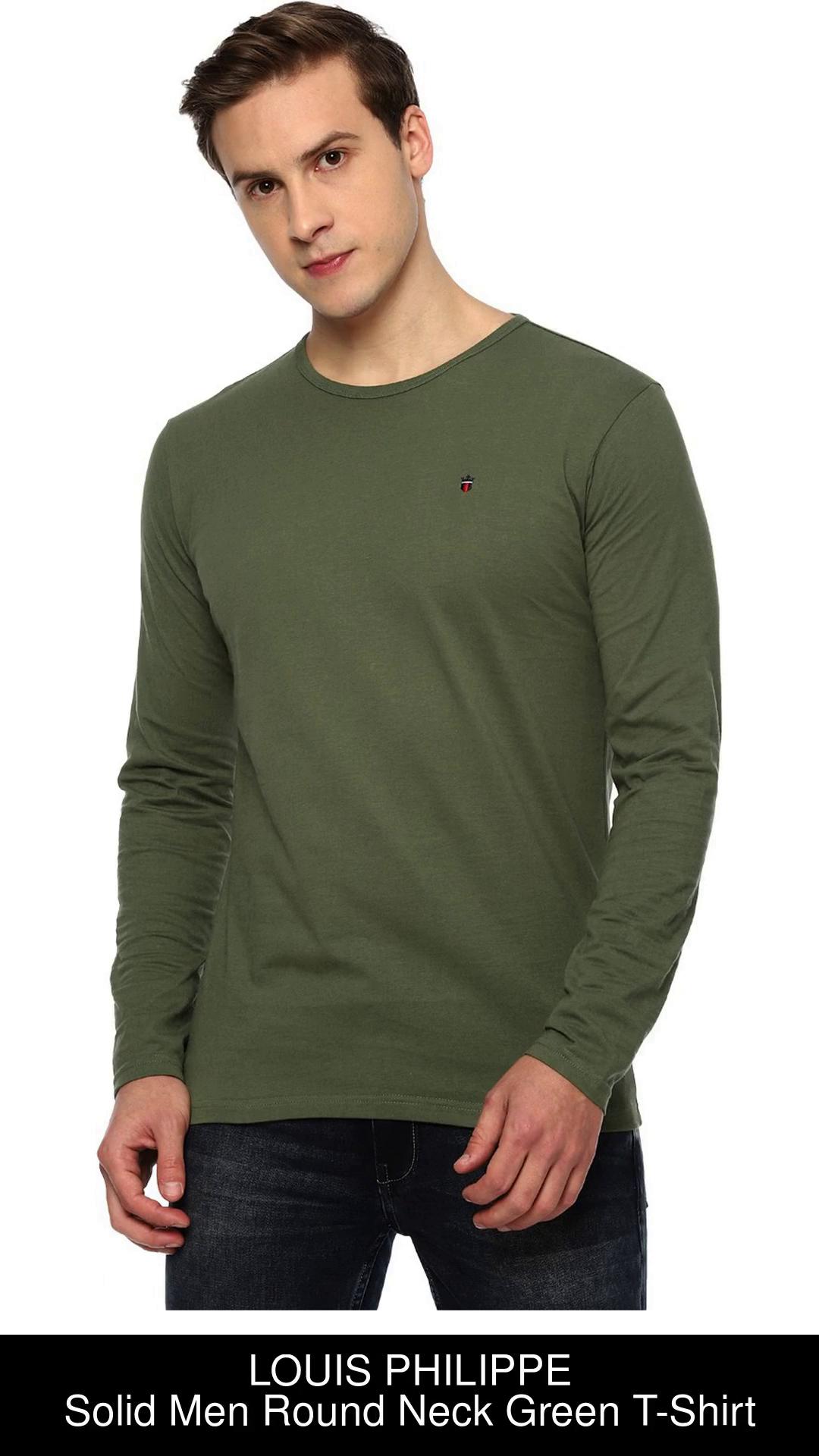 LOUIS PHILIPPE Colorblock Men Polo Neck Dark Green T-Shirt - Buy