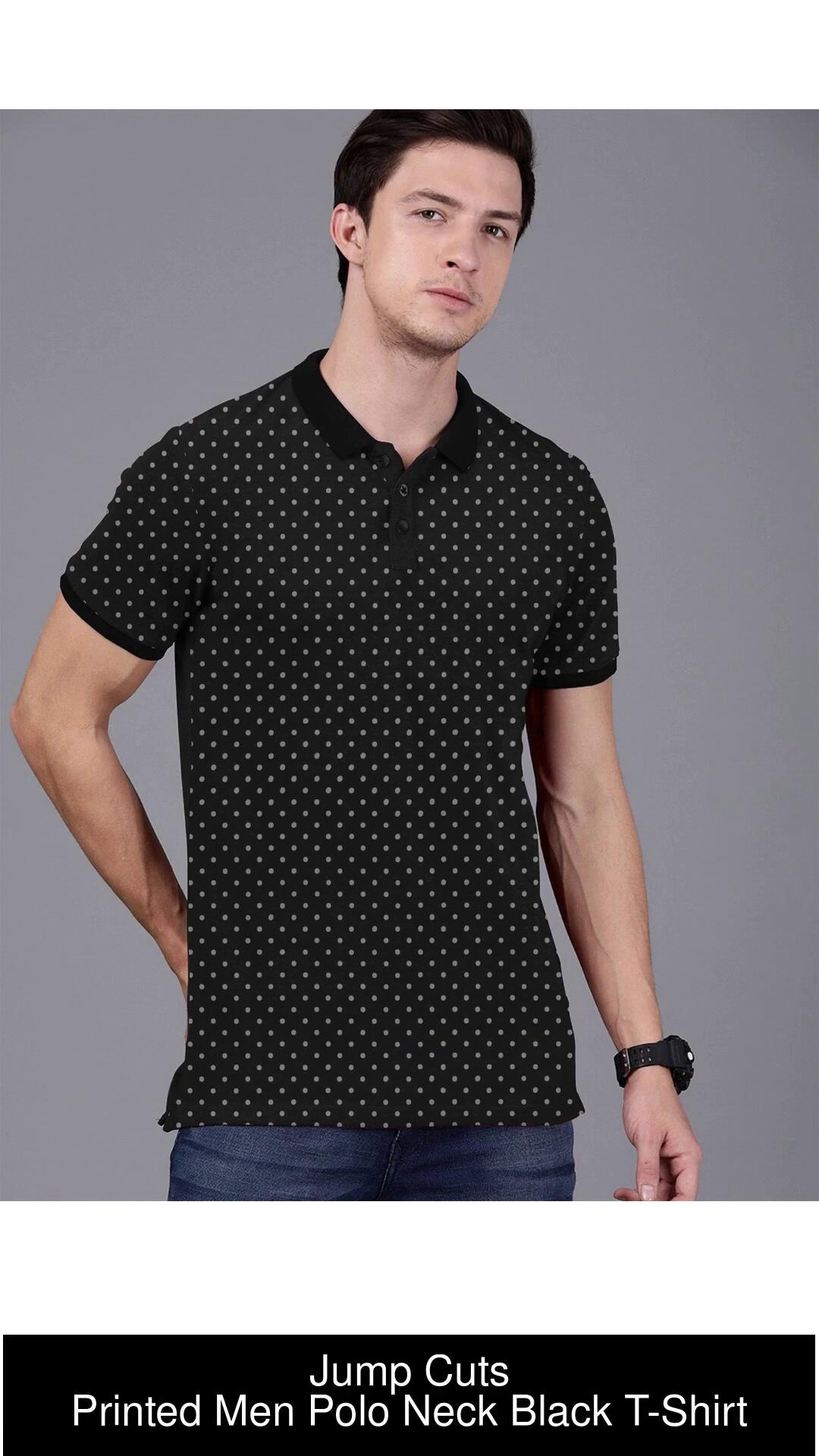 Buy Jump Cuts Mens Printed Polo Neck Half Sleeve Navy Oversized Cotton  Blend Polo T-Shirt Online at Best Prices in India - JioMart.