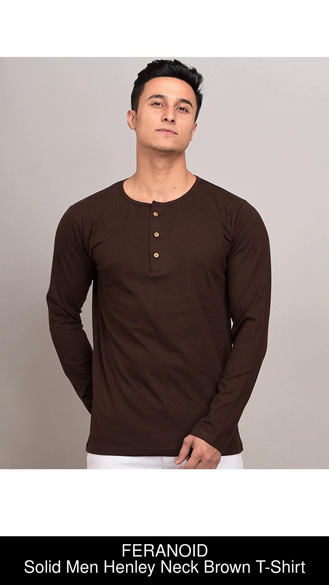 mens brown henley shirt