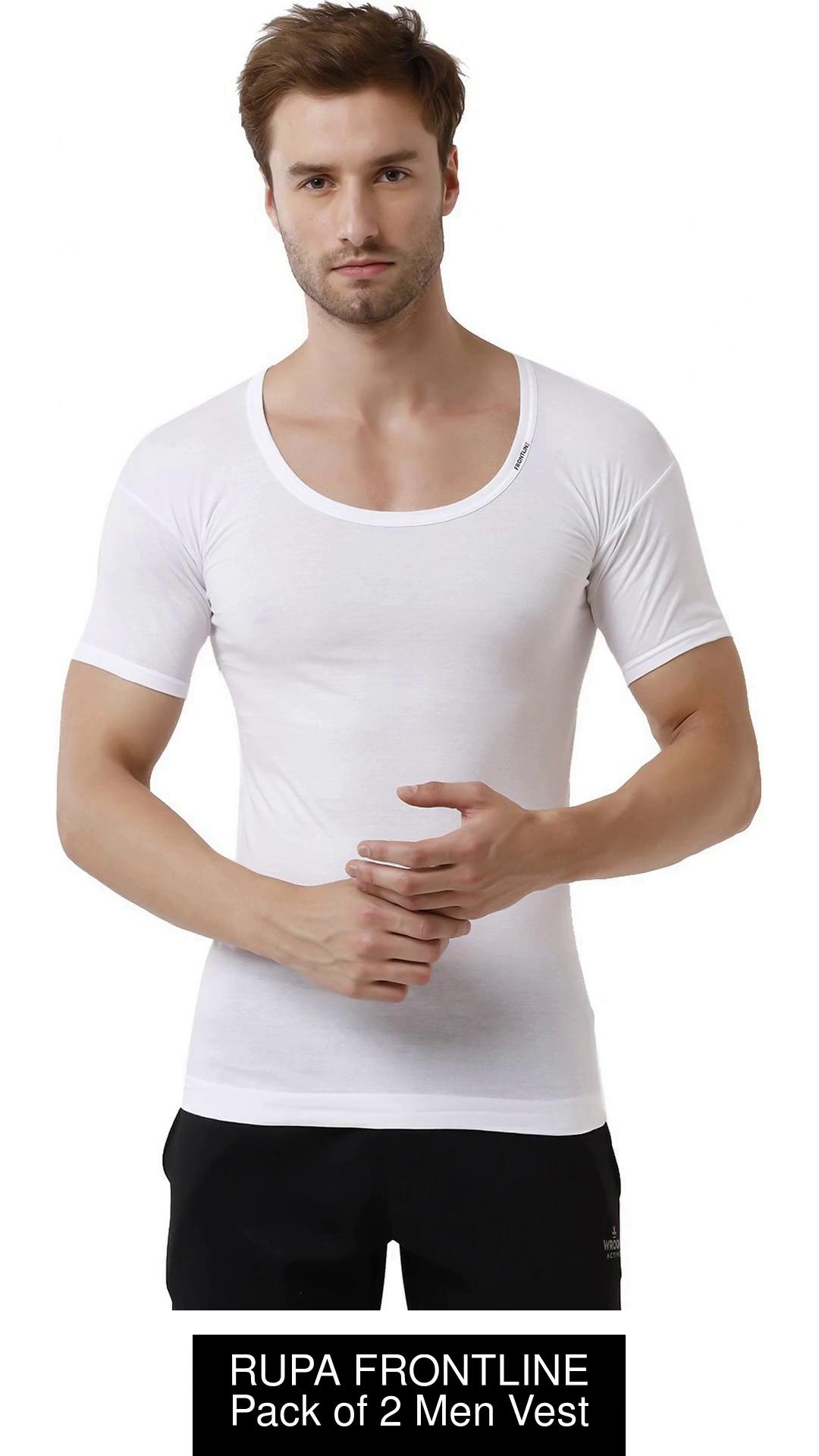 Rupa Jon Men's Round Neck Half Sleeves Vest White – Online Shopping site in  India