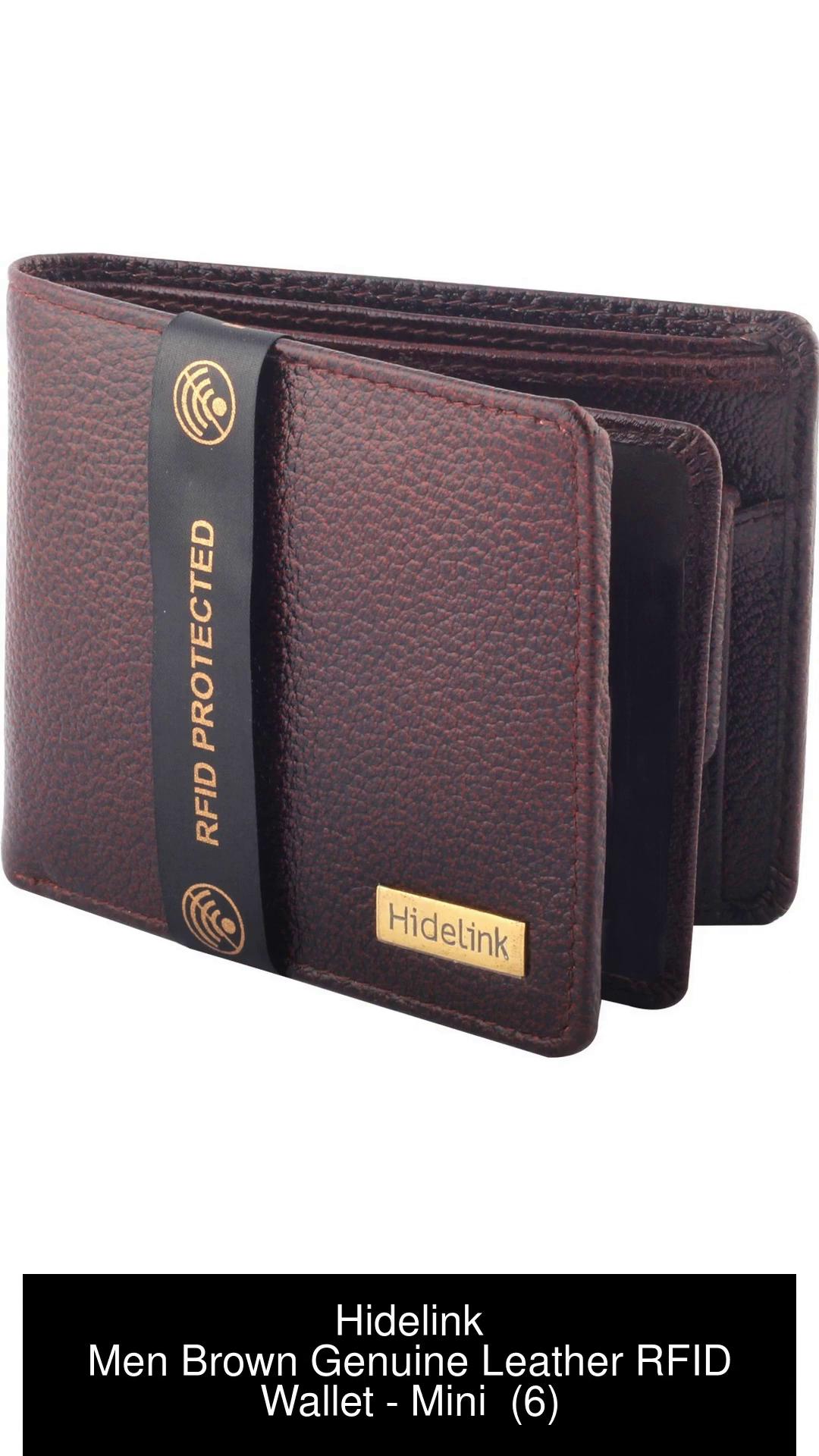 Hidelink Men Formal Brown Genuine Leather Wallet Brown Price in