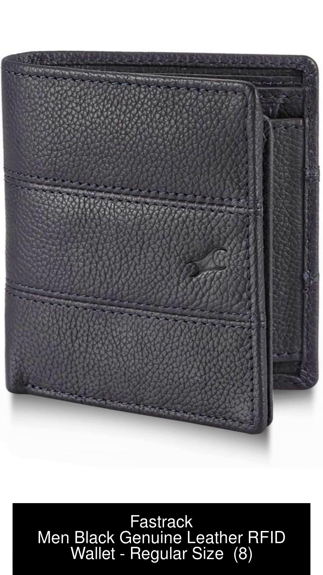 Fastrack Men Black Genuine Leather Wallet