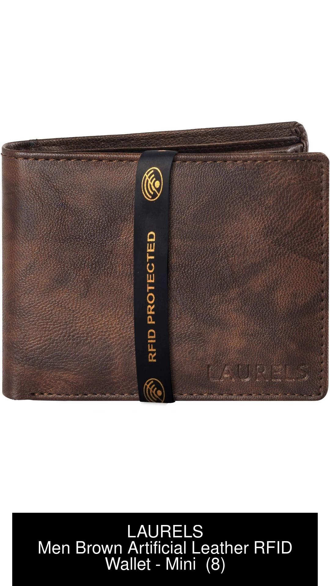 LAURELS Men Brown Artificial Leather Wallet Brown Price in India