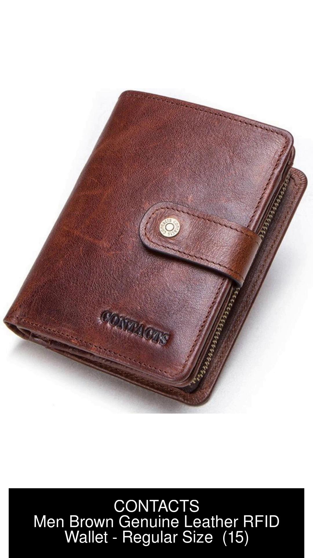 CONTACTS Men Brown Genuine Leather Wallet Brown Price in India