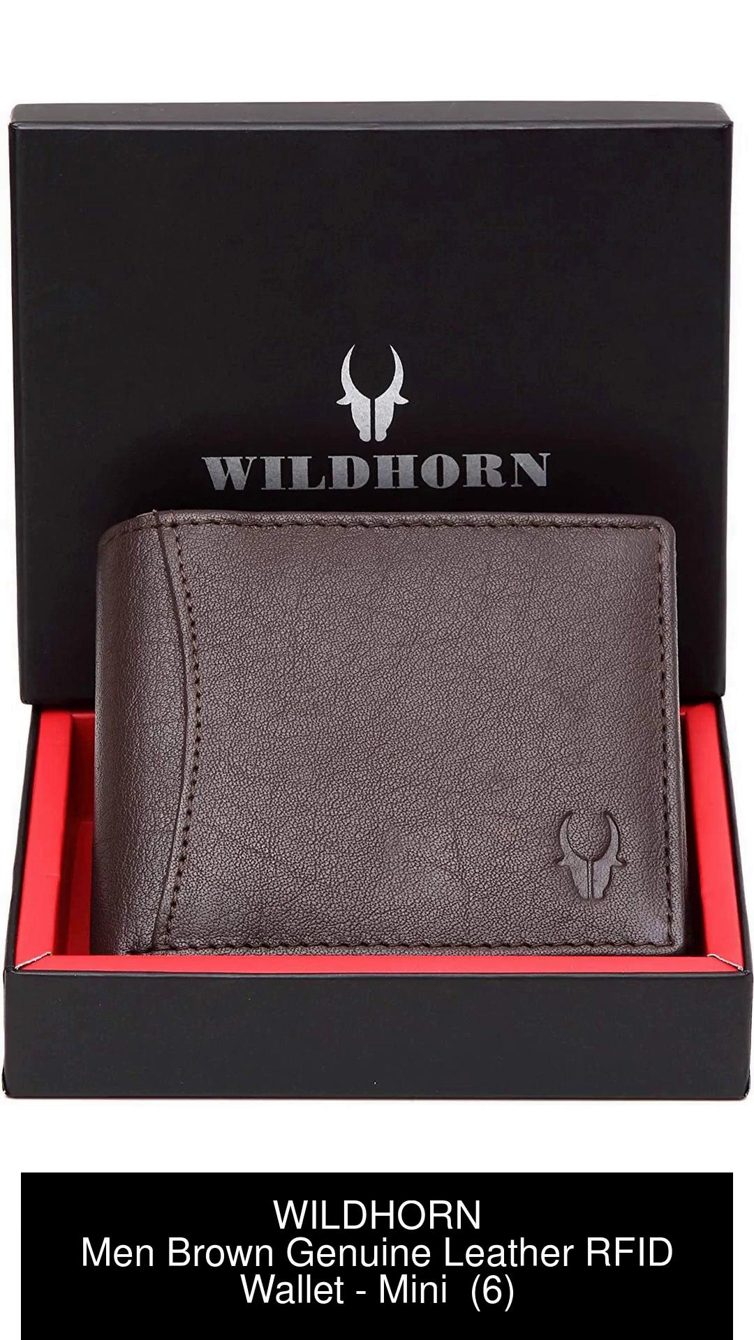 WILDHORN Men Casual Brown Genuine Leather Wallet CAROB BROWN