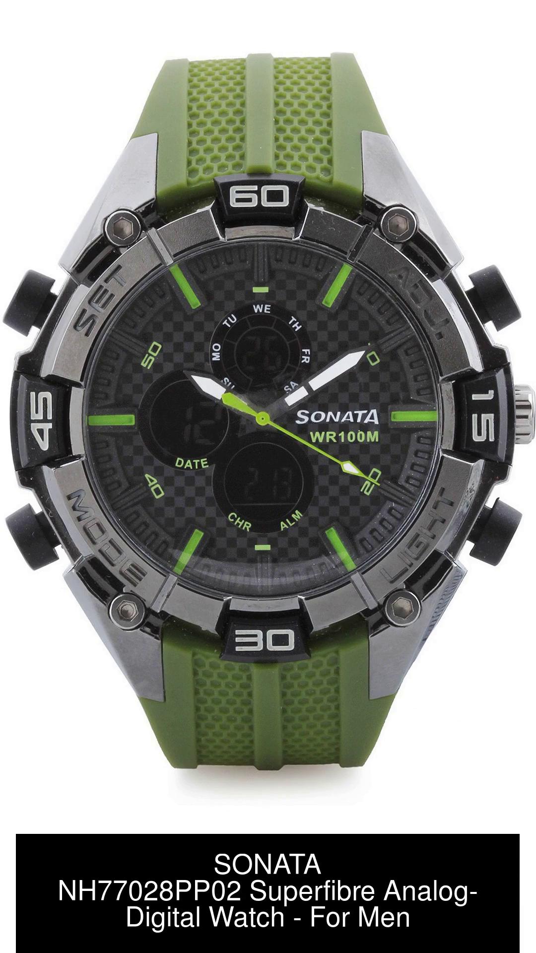 Sonata super fibre outlet analog digital watch