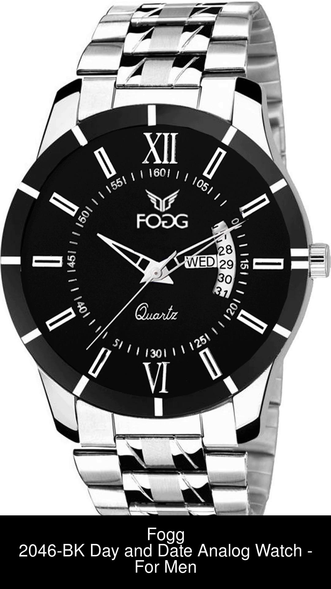 FOGG 2046 BK Day and Date Analog Watch For Men