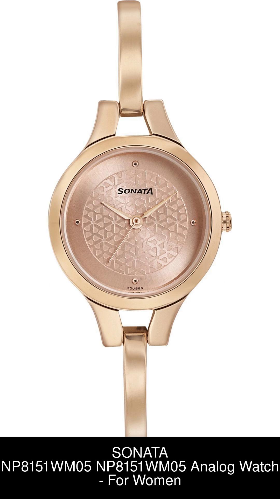 Sonata ladies 2024 watch rose gold