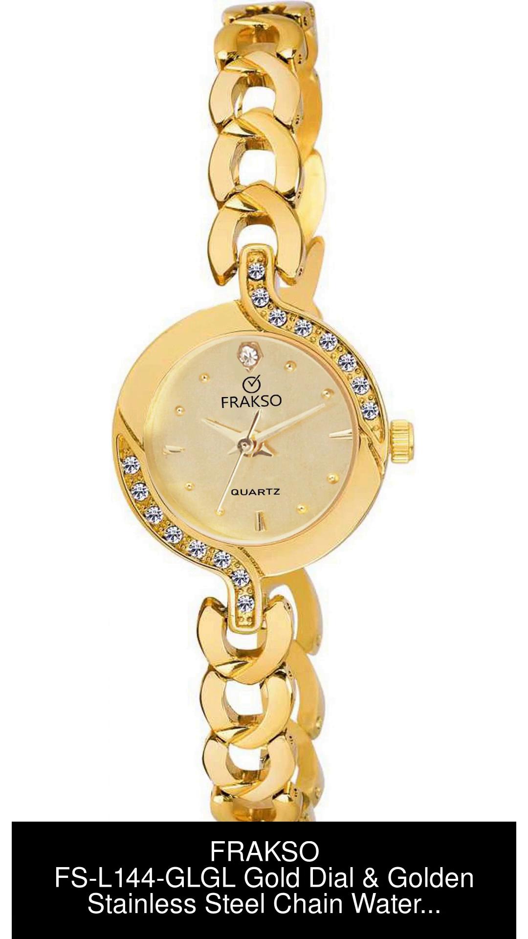 Ladies golden chain on sale watch