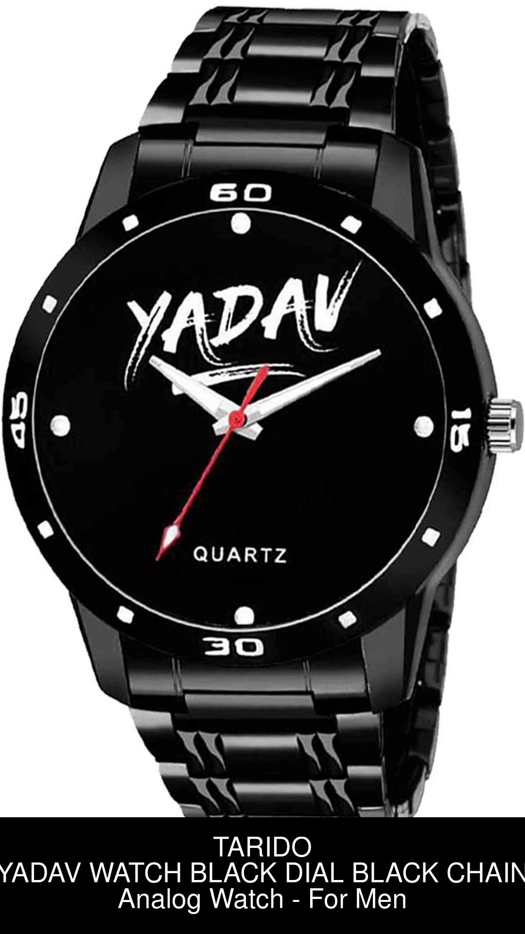 TARIDO BLACK CHAIN WATCH YADAV BLACK DIAL BLACK CHAIN WATCH Analog