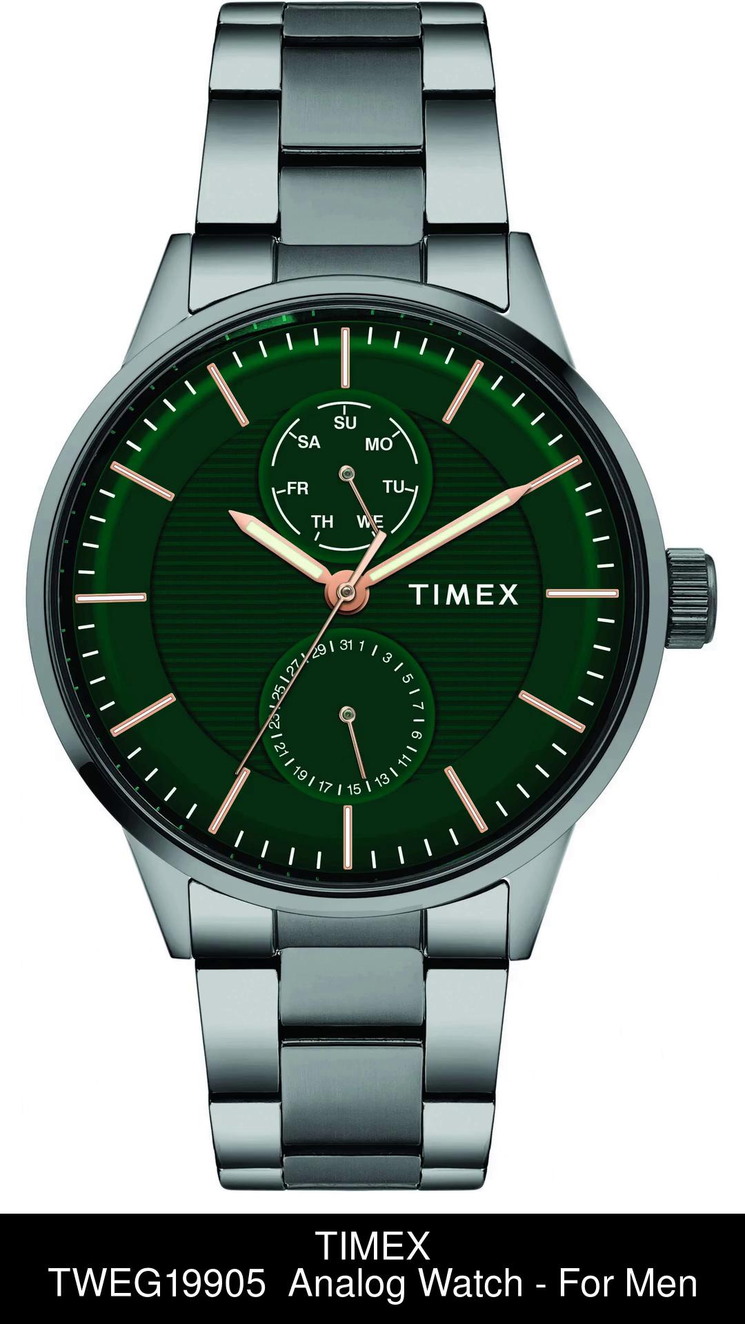 Timex green cheap dial watch