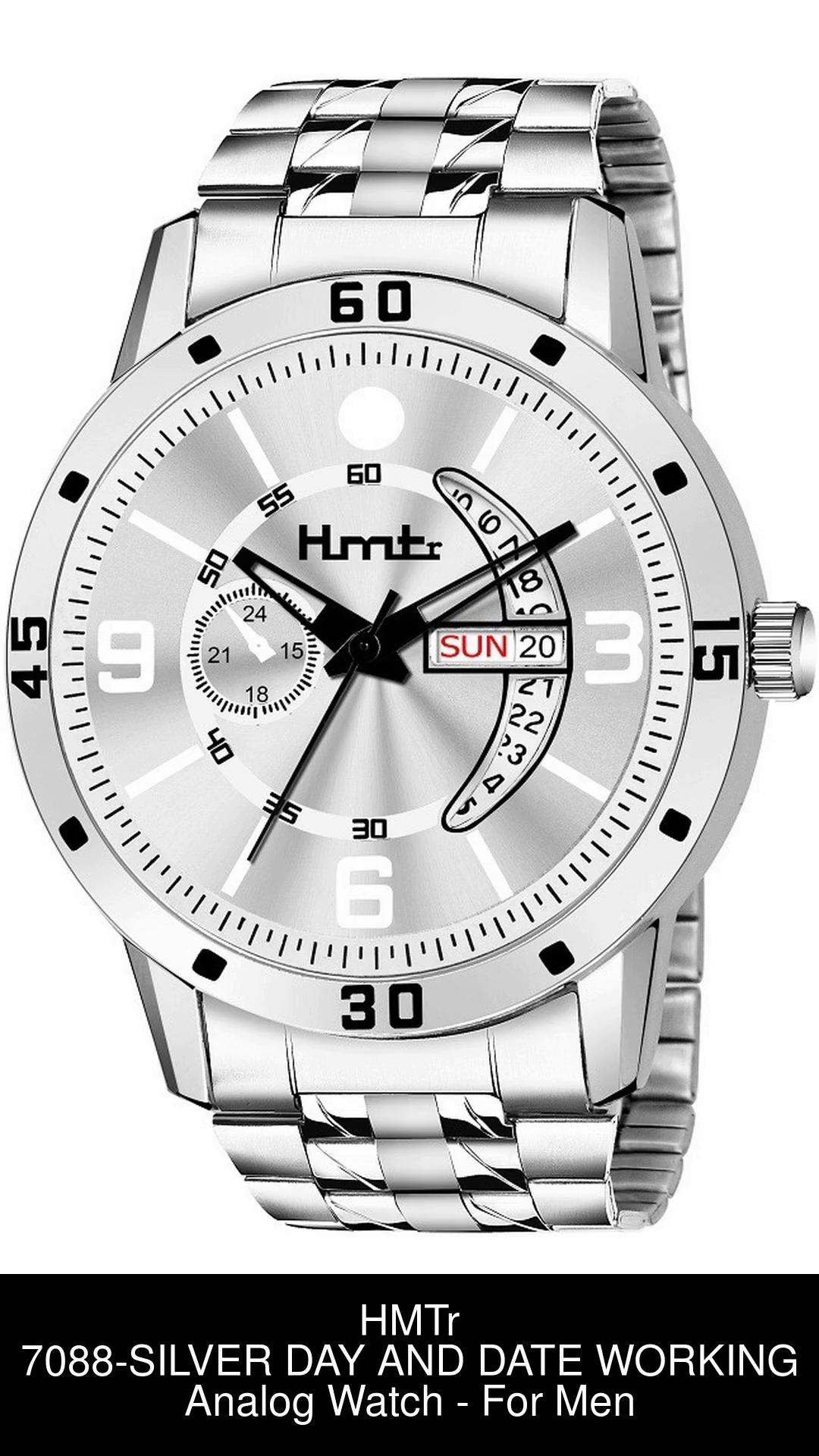 HMTr HMTr 7088 SILVER DAY AND DATE WORKING Analog Watch For Men