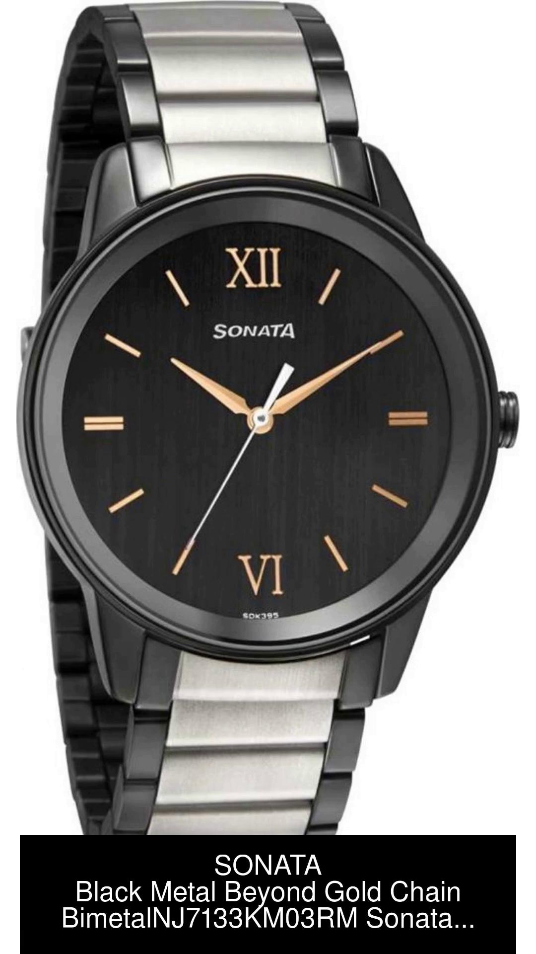 Sonata black chain watch new arrivals