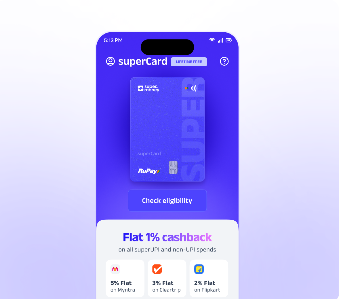 superCard app screens