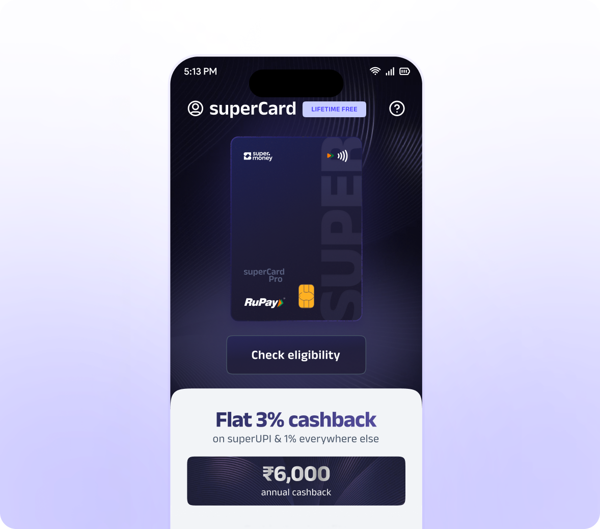 superCard Pro app screen